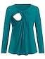 cheap Maternity Tops-Women&#039;s Maternity Solid Colored T-shirt Basic Casual Daily Wear Green