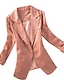 ieftine Sacouri și costume de damă-Pentru femei Rever Clasic Blazer Mată Primăvară Iarnă Dantelă Alb / Negru / Galben S / M / L / Zvelt