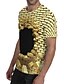 Χαμηλού Κόστους Ανδρικά Μπλουζάκια &amp; Φανελάκια-Ανδρικά Μεγάλα Μεγέθη T-shirt 3D Patchwork Κοντομάνικο Άριστος Στρογγυλή Λαιμόκοψη Χρυσό
