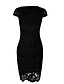 billige Romantiske blonder-Women&#039;s Bodycon Short Sleeve Solid Colored Cowl Black Green S M L XL XXL