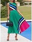 cheap Women&#039;s Dresses-Women&#039;s Purple Green Dress A Line Color Block S M
