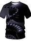 billige T-skjorter og singleter til herrer-Herre Fargeblokk 3D Trykt mønster T-skjorte Gatemote overdrevet Gate Klubb Rund hals Navyblå / Kortermet