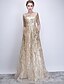 cheap Special Occasion Dresses-A-Line Elegant Formal Evening Dress Boat Neck Half Sleeve Floor Length Sequined with Sequin 2020