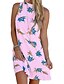 cheap Mini Dresses-Women&#039;s Shift Dress Short Mini Dress Yellow Blushing Pink White Light Blue Sleeveless Floral Backless Print Summer Round Neck Hot Casual Beach S M L XL XXL 3XL 4XL 5XL