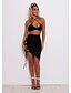 cheap Women&#039;s Two Piece Sets-Women&#039;s Boho Slim Short Set - Solid Colored, Drawstring Skirt Strap