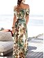 cheap Women&#039;s Dresses-Women&#039;s Maxi Sheath Dress - Floral Off Shoulder Beige S M L XL