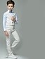 cheap Sets-Kids Boys&#039; Basic Solid Colored Long Sleeve Regular Regular Clothing Set White