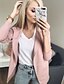 cheap Women&#039;s Blazer&amp;Suits-Women&#039;s Solid Colored Patchwork Streetwear Spring &amp;  Fall Jacket Regular Work Long Sleeve Cotton Coat Tops Black