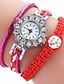 זול שעונים-בגדי ריקוד נשים שעון שרשרת קווארץ עור אמיתי שעונים יום יומיים אנלוגי אופנתי - לבן שחור אדום