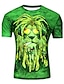 cheap Men&#039;s 3D-Men&#039;s T shirt Tee Graphic Animal Round Neck Plus Size Casual Daily Short Sleeve Print Slim Tops Purple Light Green Army Green / Summer