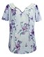 ieftine Bluze mărime mare-Pentru femei Tricou Mată Mărime Plus Dantelă Stil Floral Manșon scurt Purtare Zilnică Topuri Alb Roz Îmbujorat Portocaliu