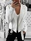 Недорогие Женские пальто и тренчи-Women&#039;s Jacket Daily Shirt Collar Regular Solid Colored White / Black S / M / L / Slim