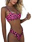cheap Women&#039;s Swimwear &amp; Bikinis-Women&#039;s Tankini Swimwear Swimsuit Bathing Suits - Leopard Blue Yellow Fuchsia S M L