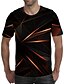 baratos Geométrico-Homens Camiseta Camisa Social Gráfico Abstrato Decote Redondo Laranja Casual Diário Manga Curta Imprimir Roupa Básico / Verão / Verão