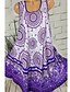 זול שמלות עם הדפס-Women&#039;s Shirt Dress - Floral Gray Purple Khaki XXXL XXXXL XXXXXL