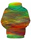 billige Hettegensere og gensere til herrer-Herre Store størrelser Hattetrøje Geometrisk 3D Med hette Fritid Fest Gensere Gensere Regnbue