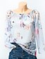 cheap Plus Size Tops-Women&#039;s Daily Plus Size Blouse Floral Print Long Sleeve Tops Cotton Off Shoulder White Blue Blushing Pink