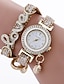 זול שעוני צמיד-אופנה נשים בנות מתכת צמיד עור ריינסטון צמיד קוורץ שעון יד אלגנטי