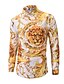 cheap Men&#039;s Shirts-Men&#039;s Color Block Graphic Lion Patchwork Print Shirt Basic Street Casual / Daily Classic Collar Yellow / Long Sleeve / Animal