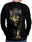 Χαμηλού Κόστους Ανδρικά Μπλουζάκια &amp; Φανελάκια-Ανδρικά 3D Μονόχρωμο Στάμπα T-shirt Αργίες Καθημερινά Ρούχα Στρογγυλή Λαιμόκοψη Μαύρο / Μακρυμάνικο / Ζώο