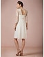 levne Svatební šaty-recepce malé bílé šaty jednoduché svatební šaty pouzdro / sloupec čtvercový výstřih mimo rameno dlouhý rukáv čajová délka tyl svatební obleky svatební šaty s jednobarevnou barvou 2024