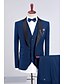 Χαμηλού Κόστους Κοστούμια σμόκιν-Σκούρο μπλε Ανδρικά Γάμου Πάρτι / Βράδυ Μονόχρωμο Στρογγυλεμένο πέτο Τυπική εφαρμογή Μονόπετο Ενός Κουμπιού 2023