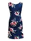 cheap Maternity Dresses-Women&#039;s Bodycon Sleeveless Floral Color Block Print Maternity Basic Blue Red S M L XL / Knee-length