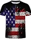 cheap Men&#039;s Tees &amp; Tank Tops-Men&#039;s Color Block 3D Print T-shirt Holiday Daily Wear Round Neck Rainbow / Short Sleeve