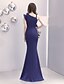 cheap Formal Dresses-Mermaid / Trumpet Evening Gown Elegant &amp; Luxurious Dress Formal Evening Sweep / Brush Train Sleeveless One Shoulder Satin with 2024