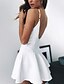 cheap Mini Dresses-Women&#039;s Strap Dress Short Mini Dress Sleeveless Solid Colored Basic White Black S M L XL XXL 3XL