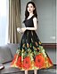 cheap Print Dresses-Women&#039;s A-Line Dress Sleeveless Geometric Orange S M L XL XXL
