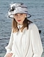 economico Cappelli per feste-cappelli fascinators 100% lino cappello a secchiello melbourne cup elegante matrimonio romantico con copricapo copricapo di piume