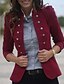 cheap Women&#039;s Jackets-Women&#039;s Jacket Daily Spring Summer Regular Coat Stand Collar Slim Warm Fashion Casual Jacket Long Sleeve Solid Colored Pure Color Blue Wine