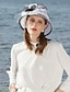 billige Partyhatter-fascinators hatter 100% lin bøtte hatt melbourne cup elegant romantisk bryllup med fjær hodeplagg hodeplagg