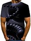 billige T-skjorter og singleter til herrer-Herre Fargeblokk 3D Trykt mønster T-skjorte Gatemote overdrevet Gate Klubb Rund hals Navyblå / Kortermet