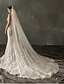 cheap Wedding Veils-One-tier Vintage Wedding Veil Cathedral Veils with Appliques Tulle / Angel cut / Waterfall