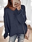 cheap Sweaters-Women&#039;s Sweater Pullover Knitted Solid Color Stylish Basic Casual Long Sleeve Regular Fit Sweater Cardigans V Neck Fall Winter Spring Wine Red Black Pink / Holiday / Work