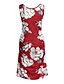 cheap Maternity Dresses-Women&#039;s Bodycon Sleeveless Floral Color Block Print Maternity Basic Blue Red S M L XL / Knee-length