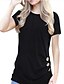 cheap Women&#039;s T-shirts-Women&#039;s Daily Wear Basic Cotton Loose T-shirt - Solid Colored Black / White / Blue, Patchwork Black