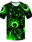 Χαμηλού Κόστους Ανδρικά 3D T-shirts-Ανδρικά Μεγάλα Μεγέθη 3D Patchwork T-shirt Καθημερινά Causal Στρογγυλή Λαιμόκοψη Πράσινο του τριφυλλιού / Κοντομάνικο