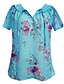 ieftine Bluze mărime mare-Pentru femei Tricou Mată Mărime Plus Dantelă Stil Floral Manșon scurt Purtare Zilnică Topuri Alb Roz Îmbujorat Portocaliu