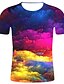 billige T-skjorter og singleter til herrer-Herre T skjorte 3D Trykt mønster Kortermet Daglig Topper Regnbue