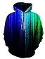 billiga 3d hoodies för män-Herr Plusstorlekar Huvtröja Regnbåge Randig 3D Huva party Ledigt Pull Tröjor Regnbåge
