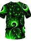 Χαμηλού Κόστους Ανδρικά 3D T-shirts-Ανδρικά Μεγάλα Μεγέθη 3D Patchwork T-shirt Καθημερινά Causal Στρογγυλή Λαιμόκοψη Πράσινο του τριφυλλιού / Κοντομάνικο