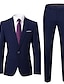 Χαμηλού Κόστους Κοστούμια σμόκιν-Tuxedos Standard Fit Notch Single Breasted One-button Polyester Solid Colored