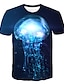 billige T-skjorter og singleter til herrer-Herre T-skjorte 3D Kortermet Topper Grunnleggende Rund hals Regnbue
