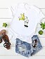 Χαμηλού Κόστους Γυναικεία T-Shirts-Γυναικεία T-shirt Κινούμενα σχέδια Άριστος Λαιμόκοψη V Λευκό Κίτρινο Πράσινο Χακί