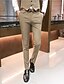 economico Pantaloni-Men&#039;s Basic Dress Pants Pants Solid Colored Full Length Black Light Brown Khaki Gray