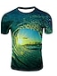 halpa miesten 3d t-paita-Miesten T-paita Kuvitettu Galaksi 3D Pyöreä kaula-aukko Vaalea purppura Vaalean vihreä Tumman vihreä Vaalean ruskea Laivastosininen 3D-tulostus Pluskoko Kausaliteetti Päivittäin Lyhythihainen Painettu