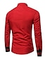voordelige Herenoverhemden-Voor heren Overhemd Kleurenblok Overhemdkraag Causaal Casual Lapwerk Lange mouw Tops Basic Zwart Grijs Rood